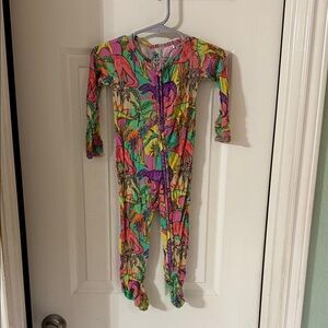 Bamboo Colorful Dinosaur Print Kids Footie Pajamas